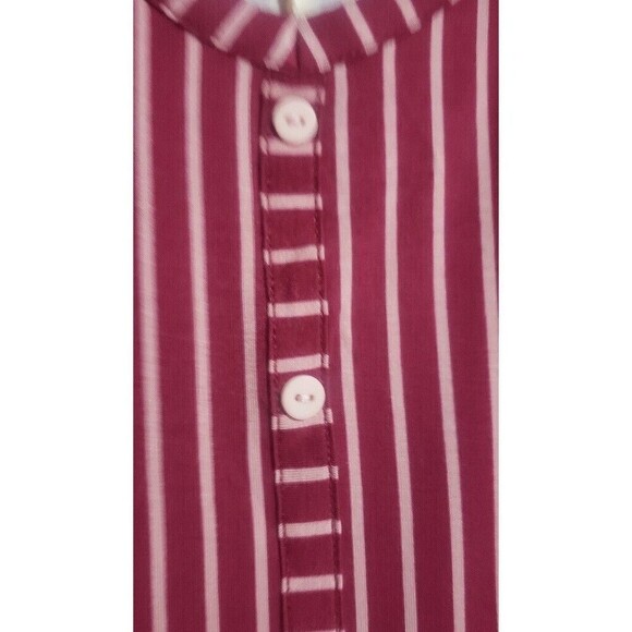 Modcloth Burgundy Top Boxy Tie Front Plus Size 2X Striped Womens Casual Mod NWT - Picture 8 of 12